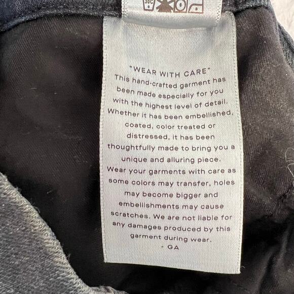 Good American Good Waist Size 2/26 Tapered Leg Denim Jeans Raw Hem in Blue631 - Picture 12 of 14